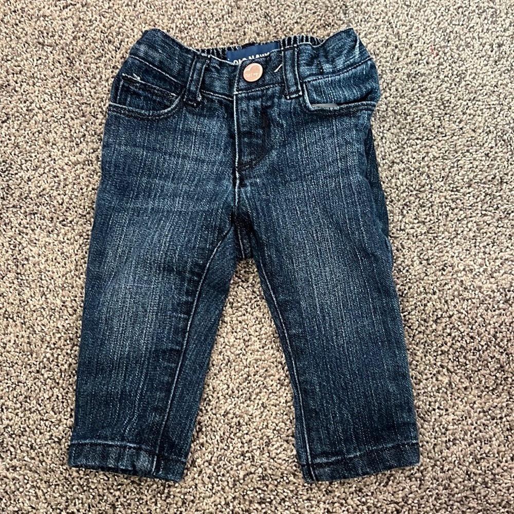 Old navy girls denim jeans 0-3 months stretch blue